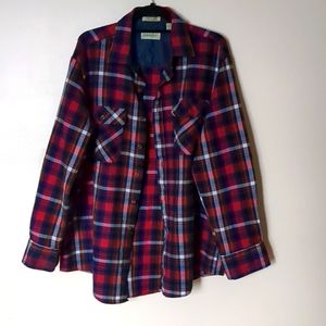 St. John's Bay Long Sleeve Button Down Plaid Men's XLT